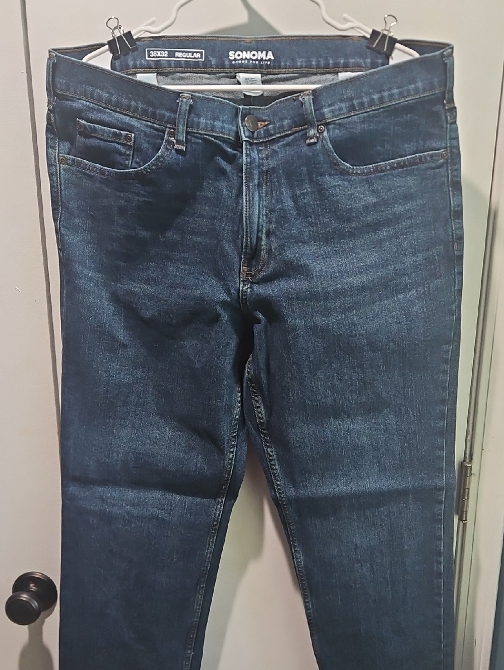 Sonoma Men's Straight Leg Jeans in Dark Indigo 38x32 Regular